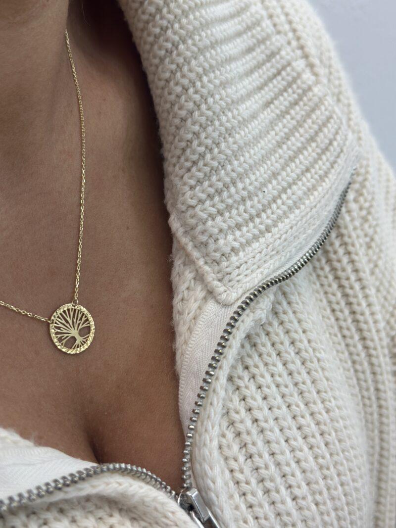 ''Lebensbaum Schlicht Dorika''-Kette mit Anhänger - 585er Gold - Juwelier Di-EL – Bild 9