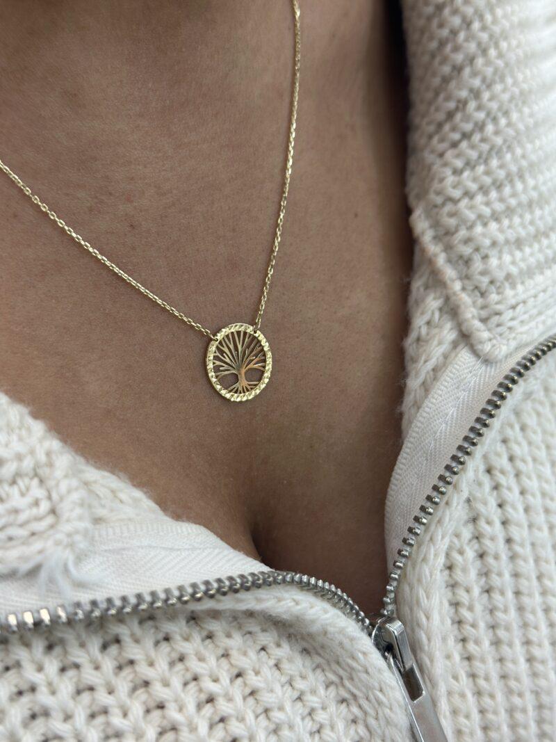 ''Lebensbaum Schlicht Dorika''-Kette mit Anhänger - 585er Gold - Juwelier Di-EL – Bild 8
