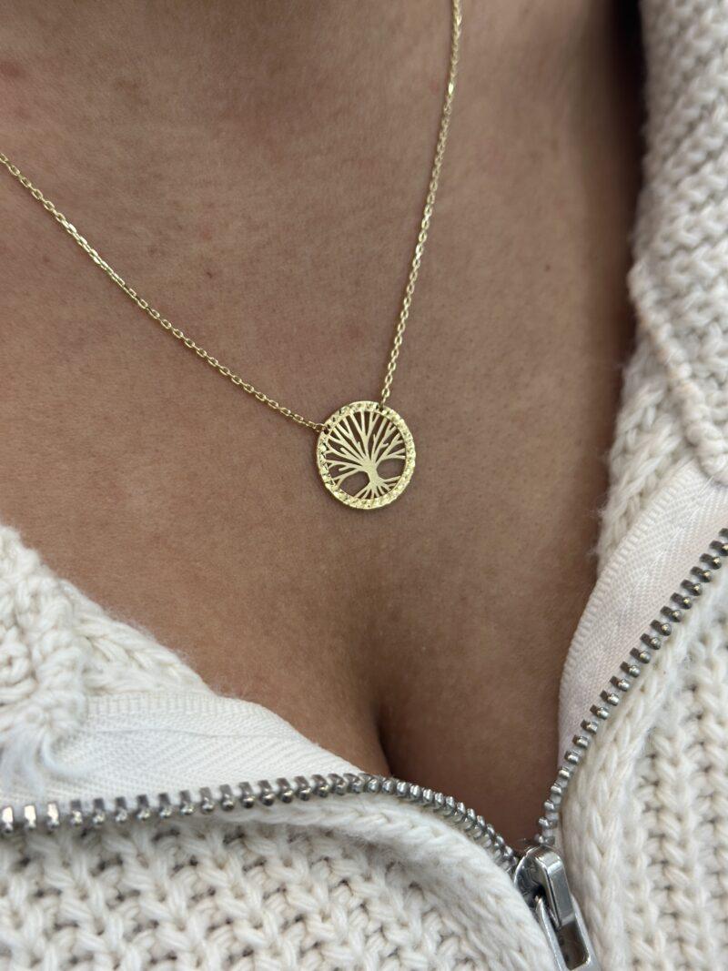 ''Lebensbaum Schlicht Dorika''-Kette mit Anhänger - 585er Gold - Juwelier Di-EL – Bild 7