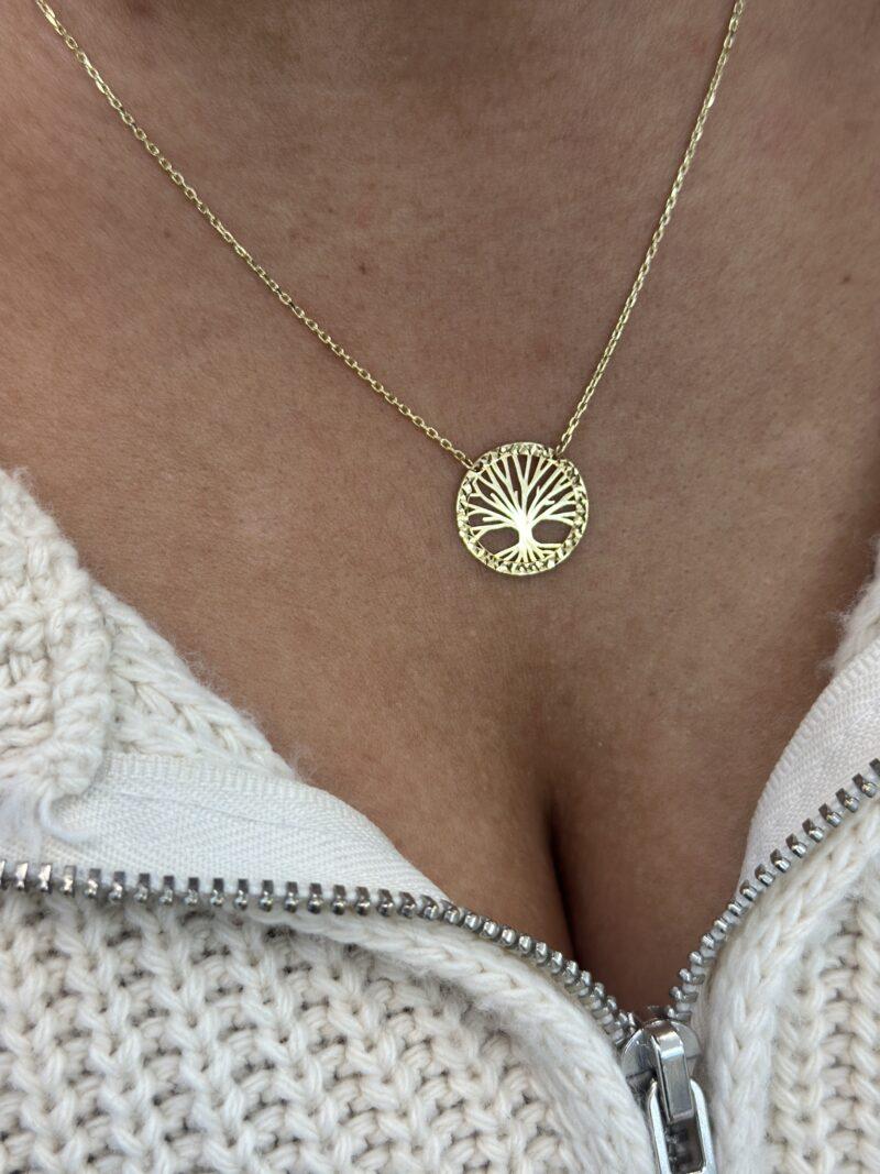 ''Lebensbaum Schlicht Dorika''-Kette mit Anhänger - 585er Gold - Juwelier Di-EL – Bild 6