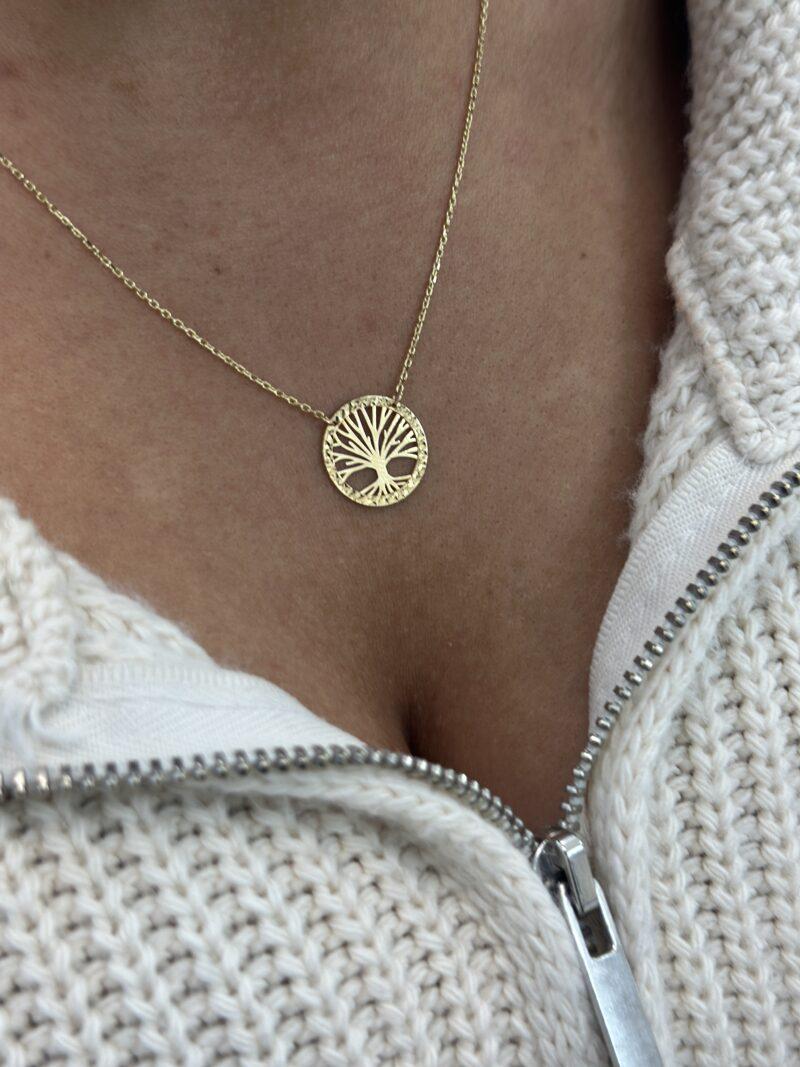 ''Lebensbaum Schlicht Dorika''-Kette mit Anhänger - 585er Gold - Juwelier Di-EL – Bild 5