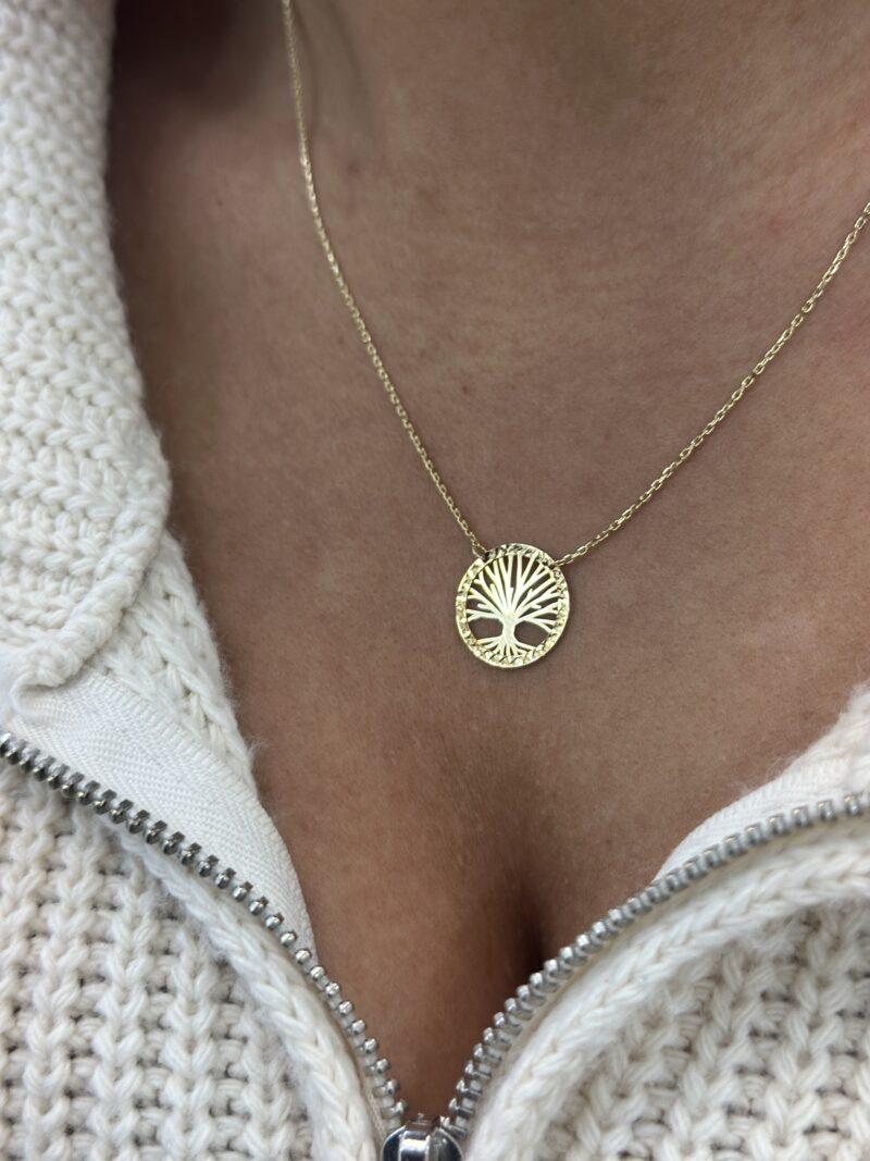 ''Lebensbaum Schlicht Dorika''-Kette mit Anhänger - 585er Gold - Juwelier Di-EL