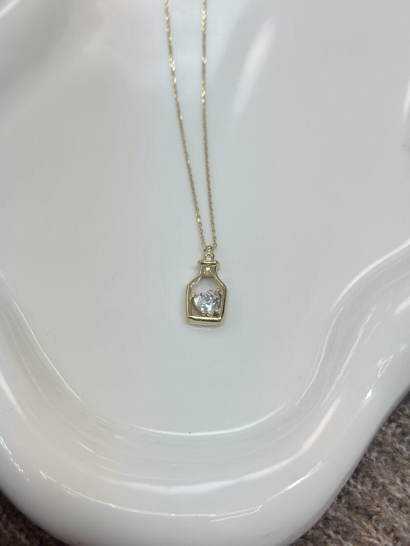 ''HERZ FLASCHENGEHEIMNIS''-Kette mit Anhänger - 585er Gold - Juwelier Di-EL