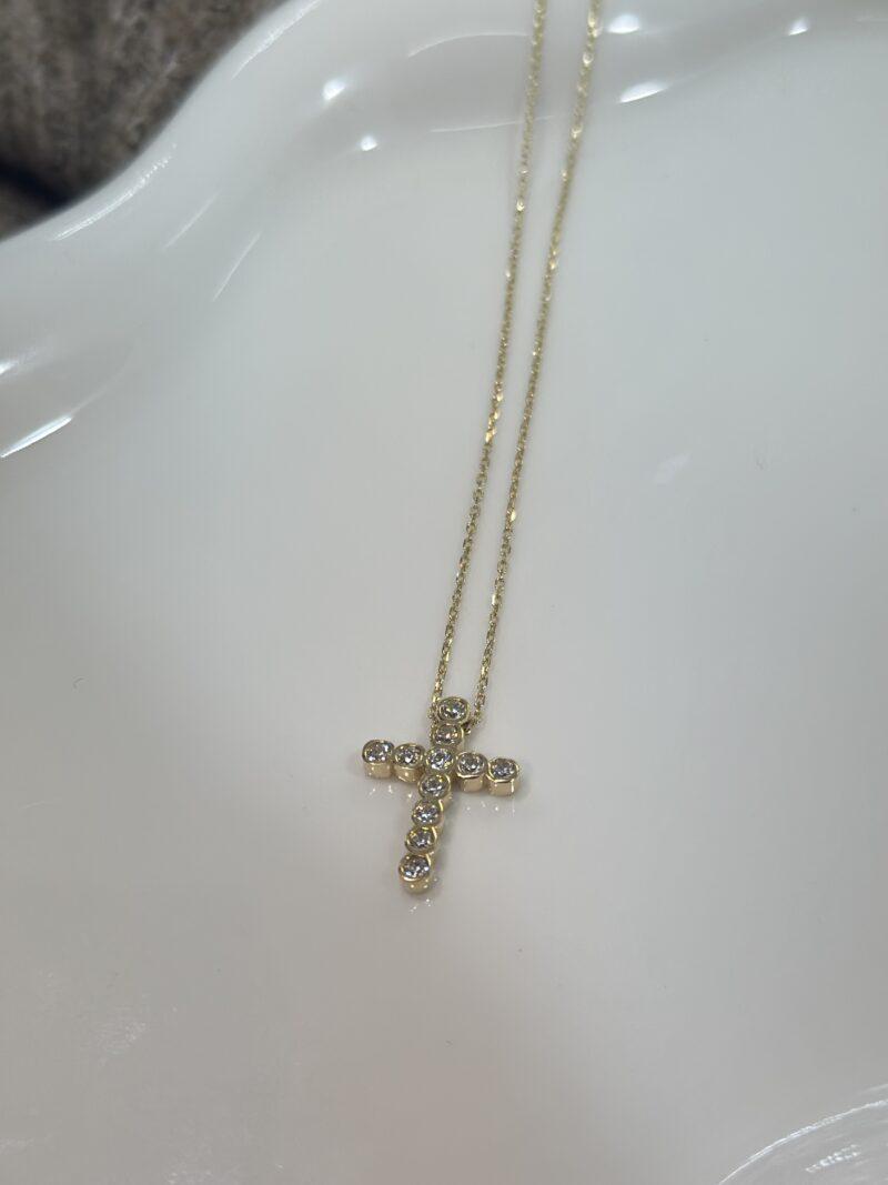 ''KREUZ DER ELEGANZ''-Kette mit Anhänger - 585er Gold - Juwelier Di-EL