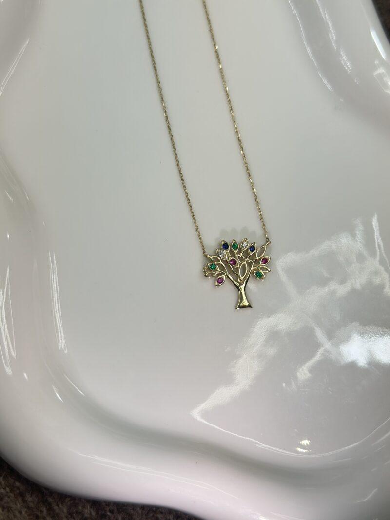 ''BUNTER LEBENSBAUM ZAUBER''-Kette mit Anhänger - 585er Gold - Juwelier Di-EL
