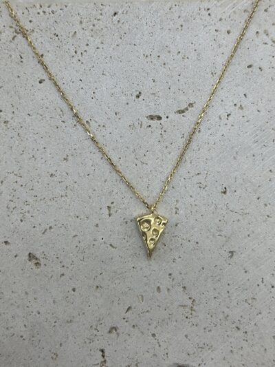 Goldene Käse-Kette mit Anhänger - 585er Gold- Juwelier Di-EL