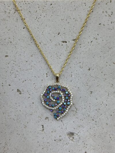 Spirale Bunt-Kette mit Anhänger - 585er Gold - Juwelier Di-EL