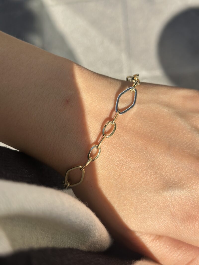 ''Bicolor Glieder''-Armband - 585er Gold - Juwelier Di-EL – Bild 5