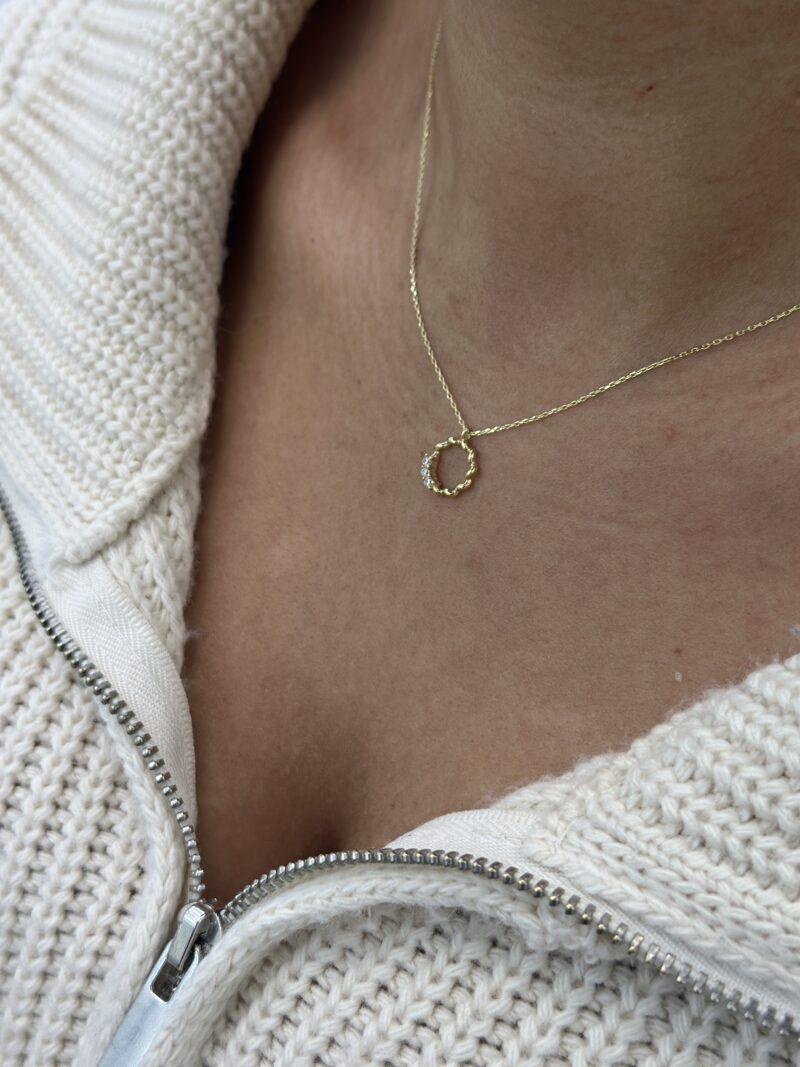 ''Gewellter Kreis''-Kette mit Anhänger - 585er Gold - Juwelier Di-EL – Bild 4