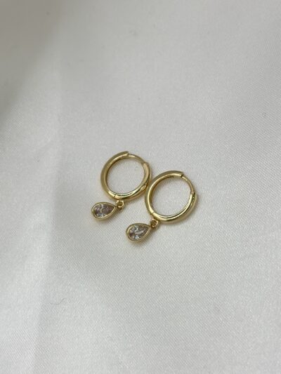 Tropfen Anhänger Creolen- Ohrring - 585er Gold - Juwelier Di-EL