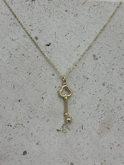 Goldener Schlüssel-Kette mit Anhänger - 585er Gold - Juwelier Di-EL