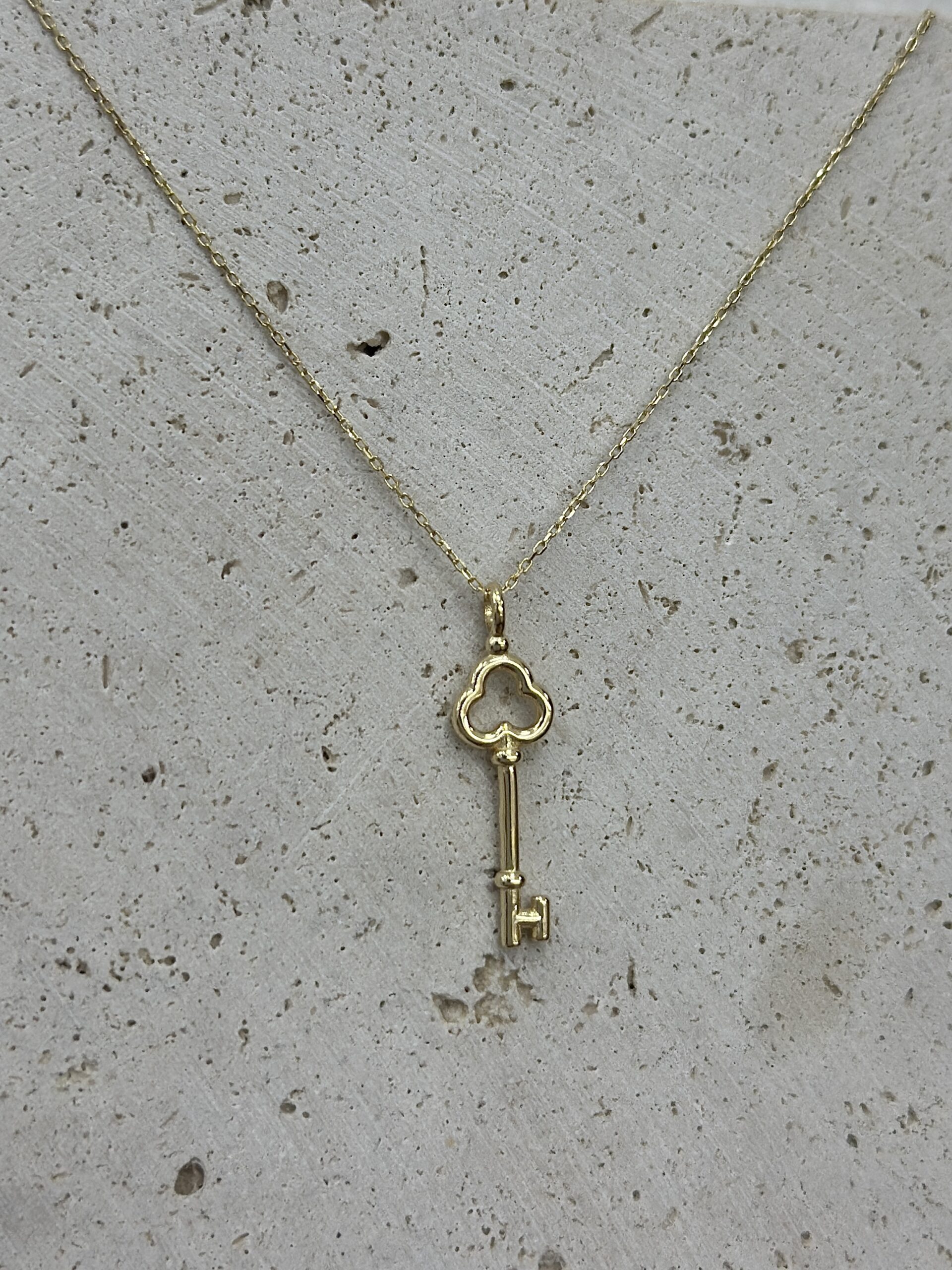 Goldener Schlüssel-Kette mit Anhänger - 585er Gold - Juwelier Di-EL