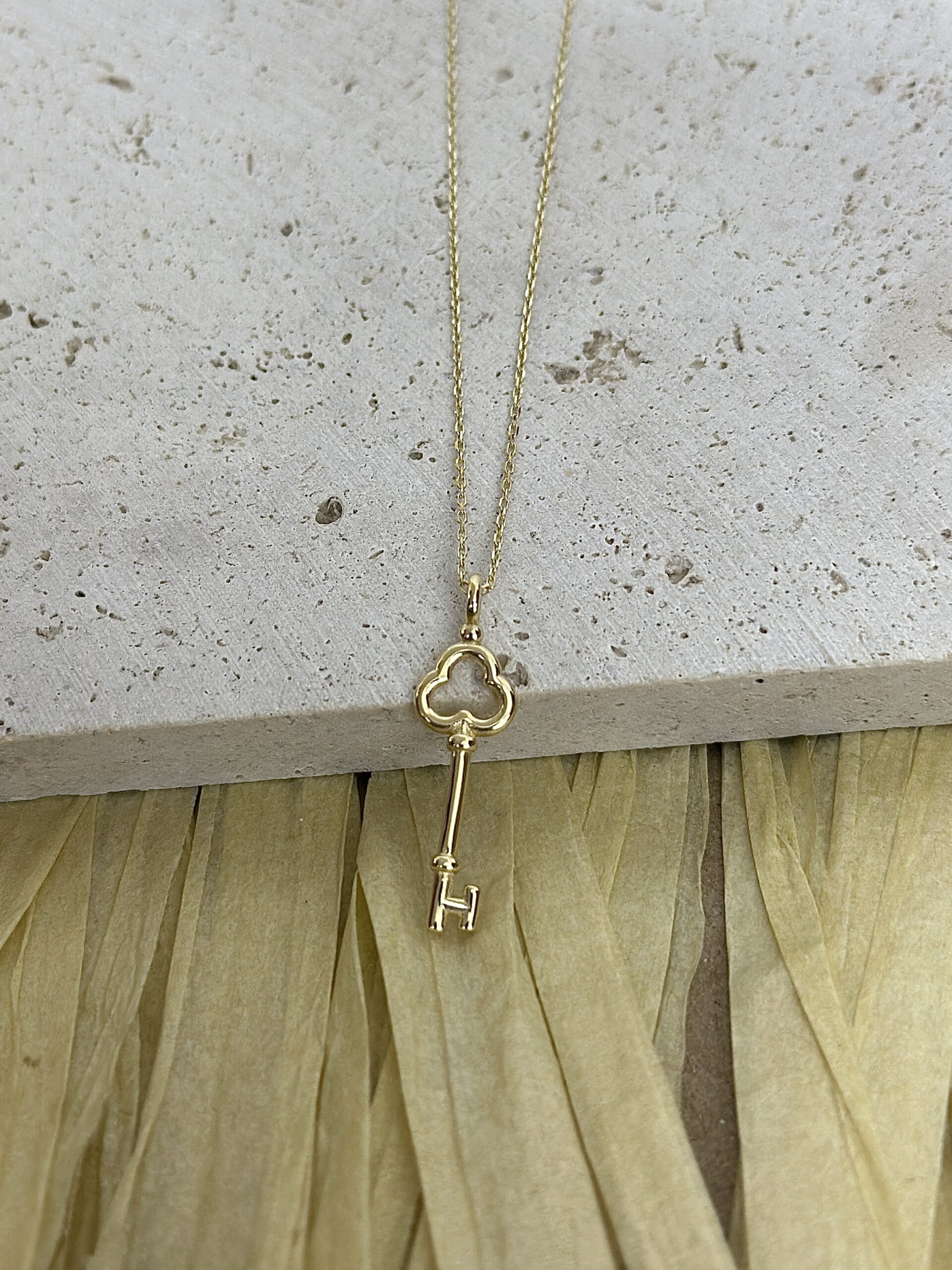 Goldener Schlüssel-Kette mit Anhänger - 585er Gold - Juwelier Di-EL – Bild 2