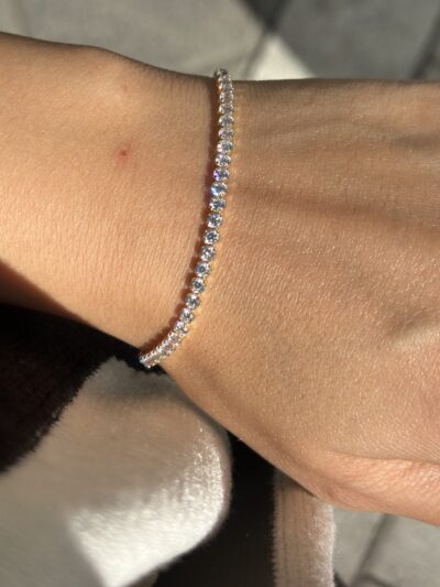 ''Tennis Weiss Medium''-Armband - 585er Gold - Juwelier Di-EL