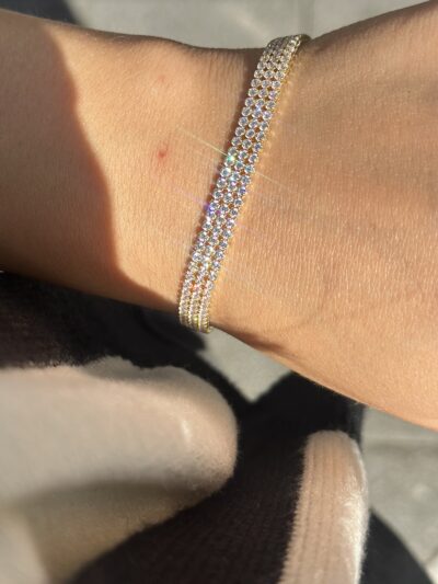 ''Dreireihiges Tennis''-Armband - 585er Gold - Juwelier Di-EL