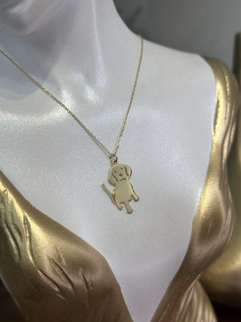 ''Hund Bella''-Kette mit Anhänger - 585er Gold - Juwelier Di-EL