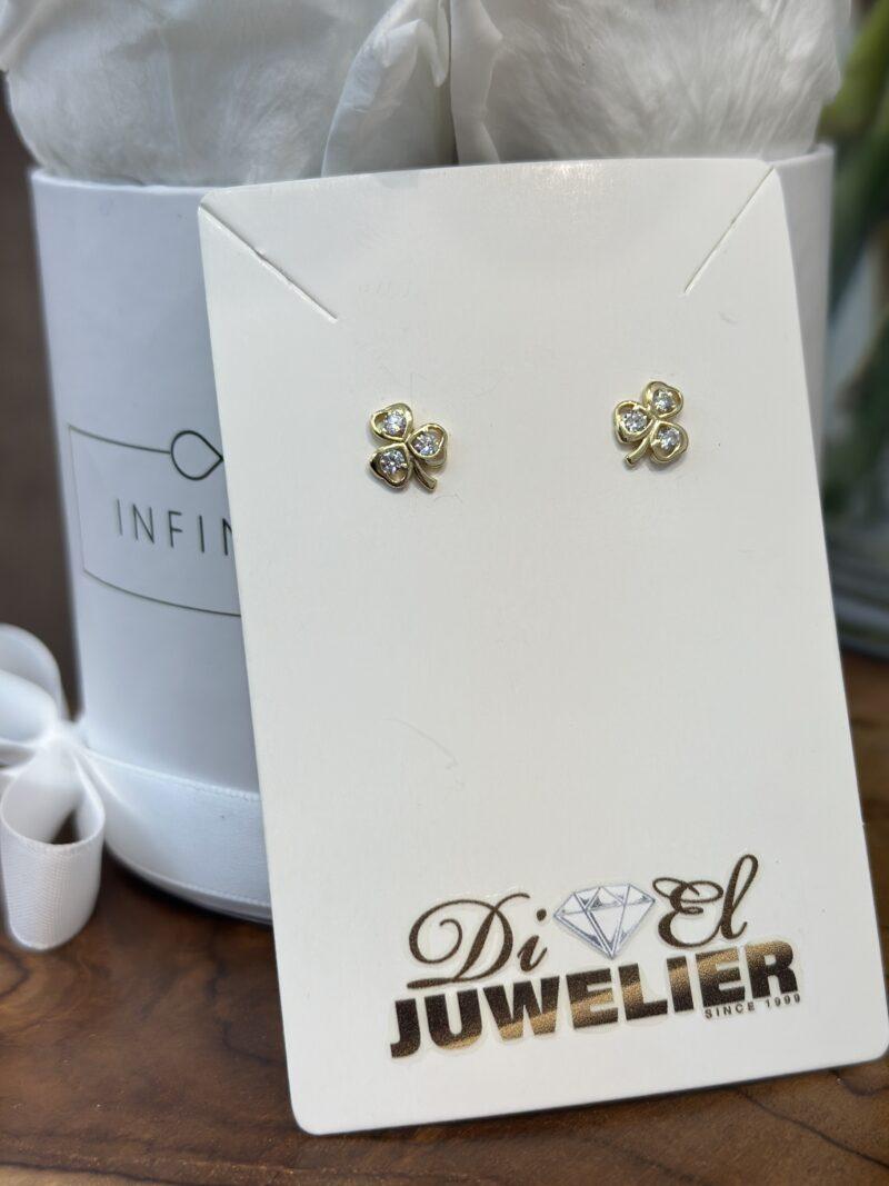 ''Kleeblatt Stecker''-Ohrring - 585er Gold - Juwelier Di-EL – Bild 3