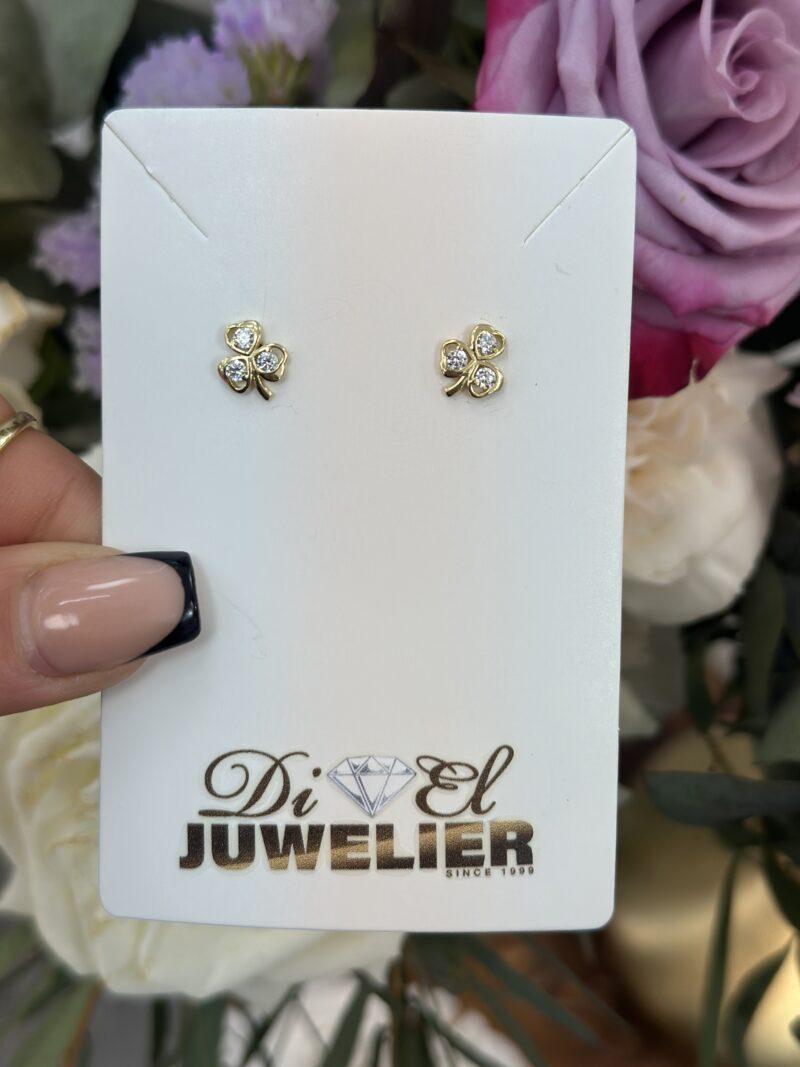 ''Kleeblatt Stecker''-Ohrring - 585er Gold - Juwelier Di-EL