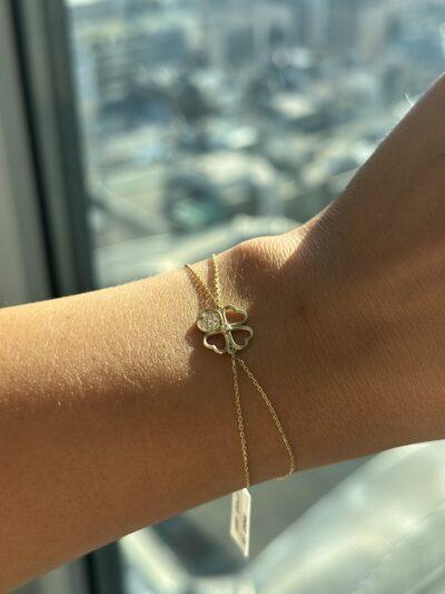 ''Kleeblatt Valentinstag''-Armband - 585er Gold - Juwelier Di-EL