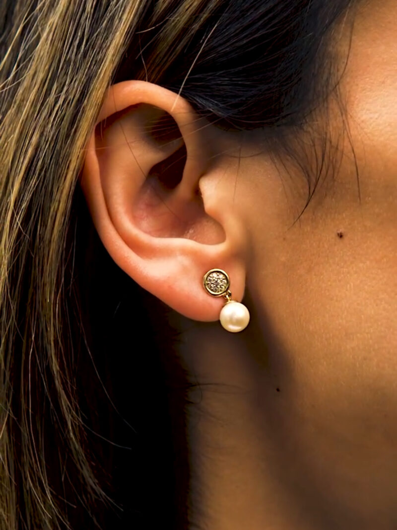''Perle Elegant Stecker''-Ohrring - 585er Gold - Juwelier Di-EL – Bild 2