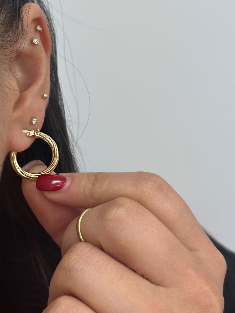 ''Klassische Creolen''-Ohrring - 585 Gold - Juwelier Di-EL
