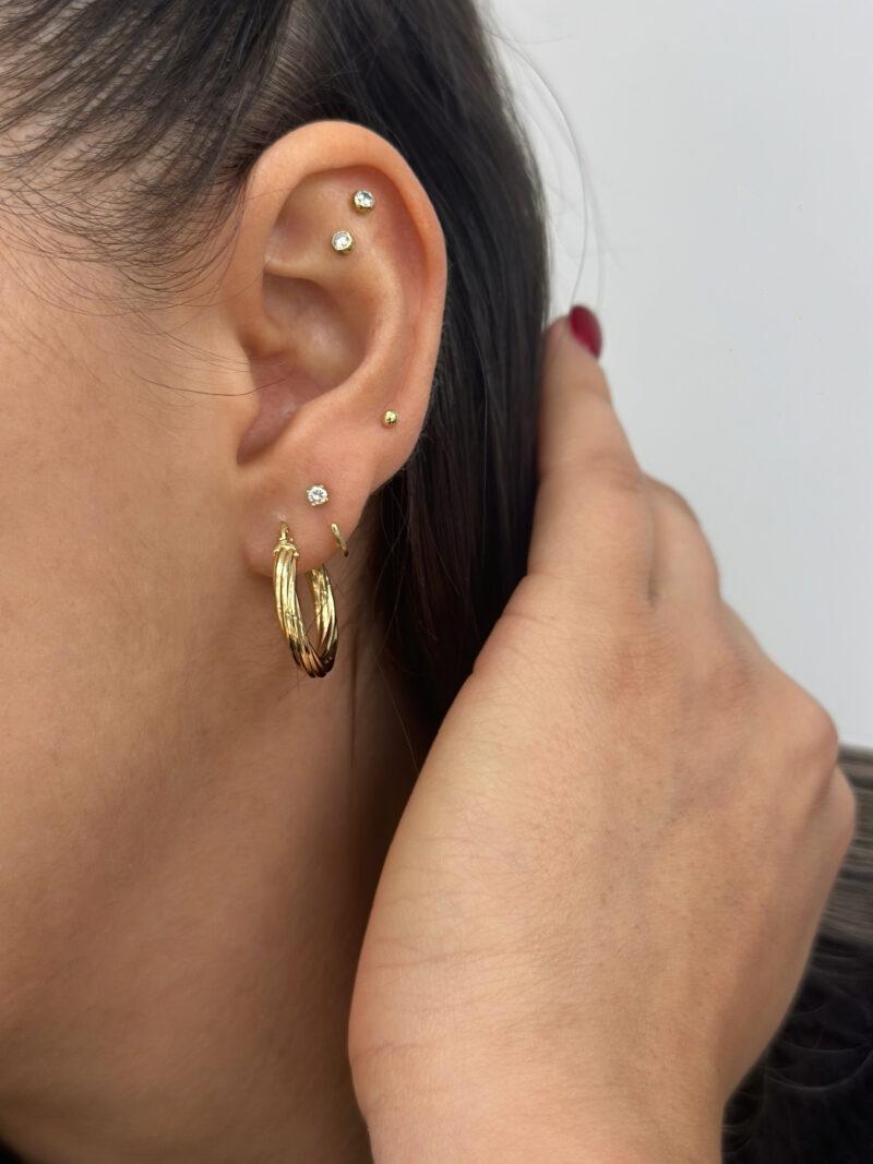 ''Klassische Creolen''-Ohrring - 585 Gold - Juwelier Di-EL – Bild 3