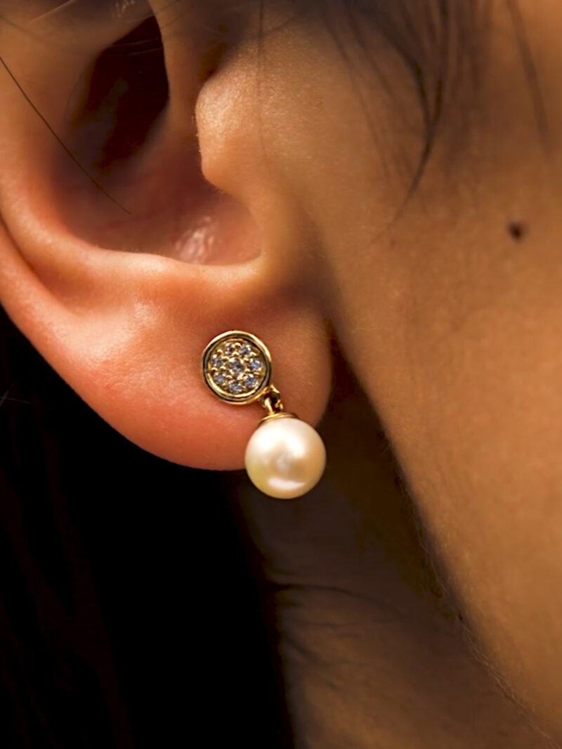 ''Perle Elegant Stecker''-Ohrring - 585er Gold - Juwelier Di-EL – Bild 3