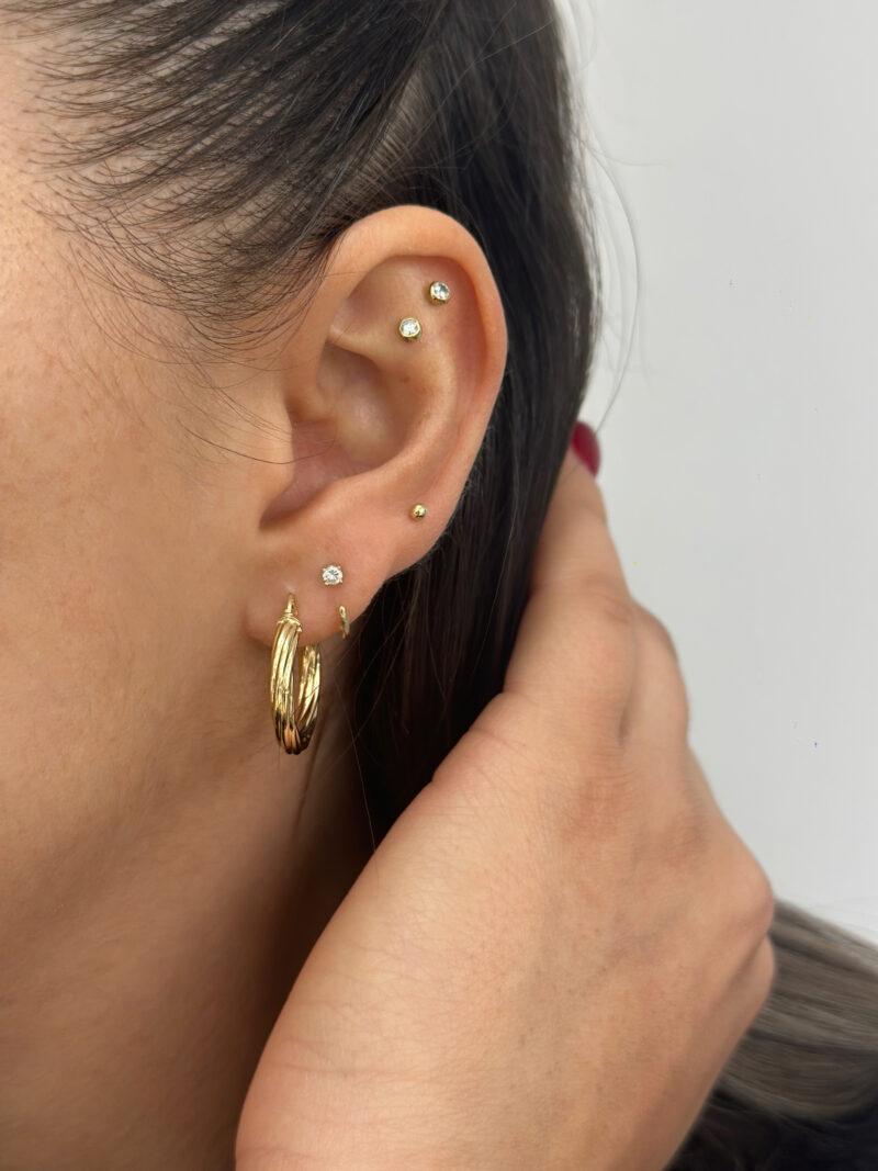 ''Klassische Creolen''-Ohrring - 585 Gold - Juwelier Di-EL – Bild 4