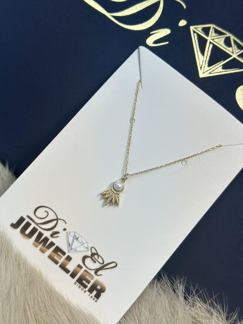 ''Sonnenstrahl Perle''-Kette mit Anhänger - 585er Gold - Juwelier Di-EL