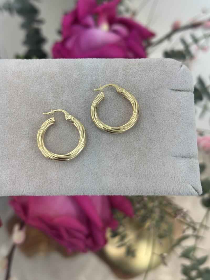 ''Klassische Creolen''-Ohrring - 585 Gold - Juwelier Di-EL – Bild 2