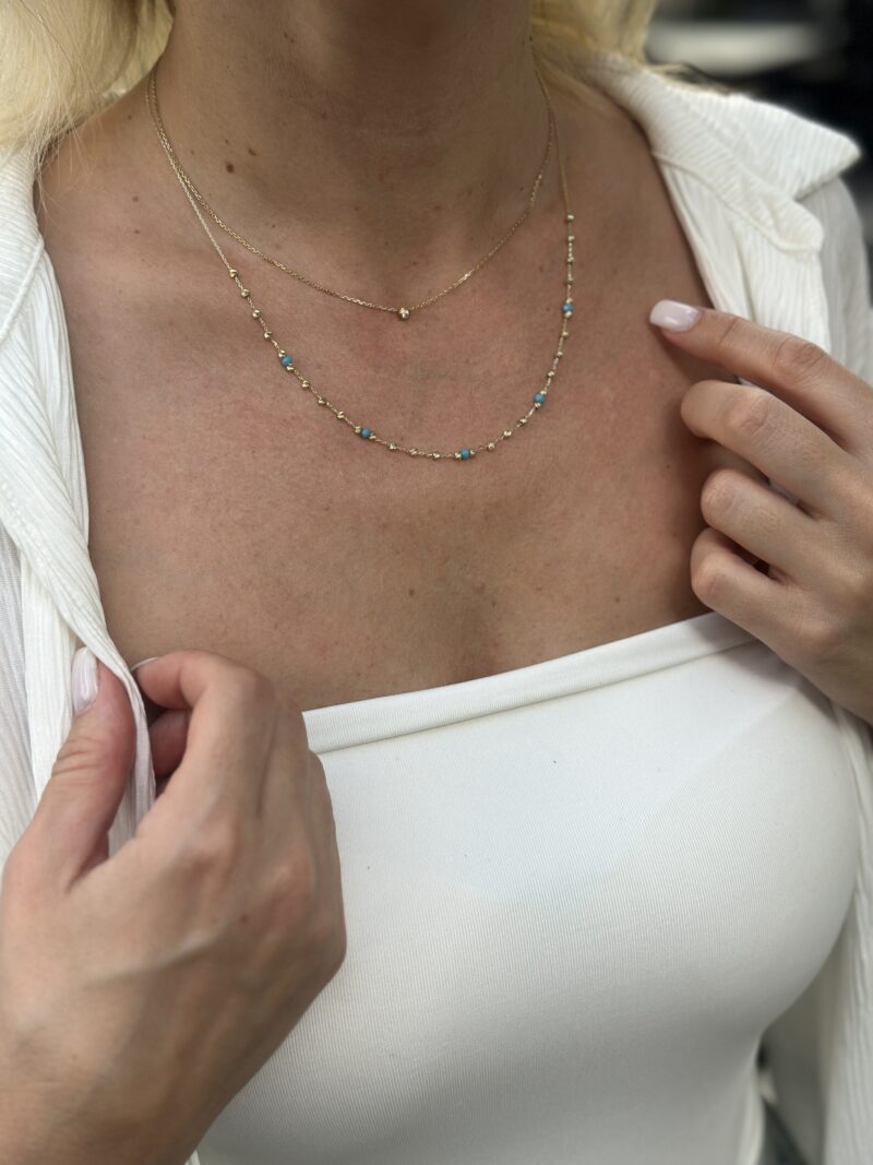 ''Türkis Dorika''-Halskette - 585er Gold - Juwelier Di-EL – Bild 2