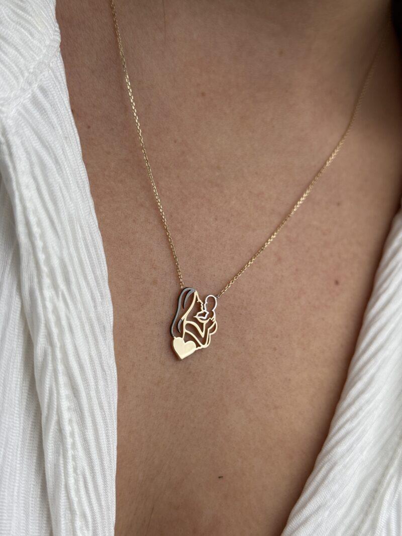 ''Mutter und Kind Liebe''-Kette mit Anhänger - 585er Gold - Juwelier Di-EL – Bild 2