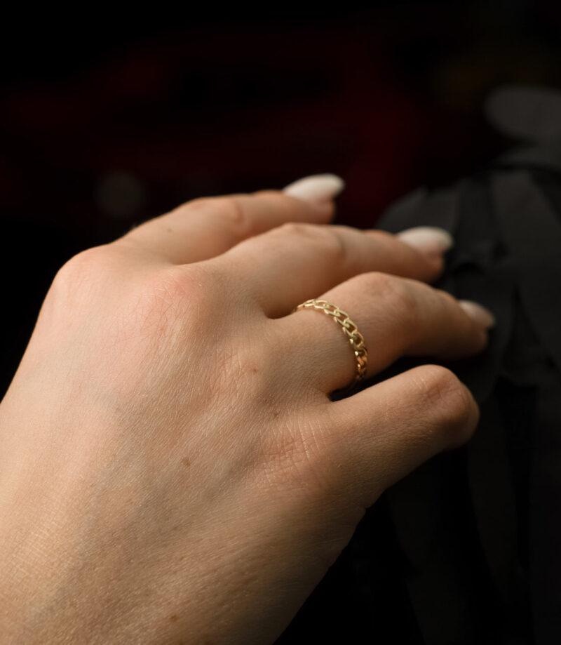 ''Platten kette''-Ring - 585er Gold - Juwelier Di-EL – Bild 2