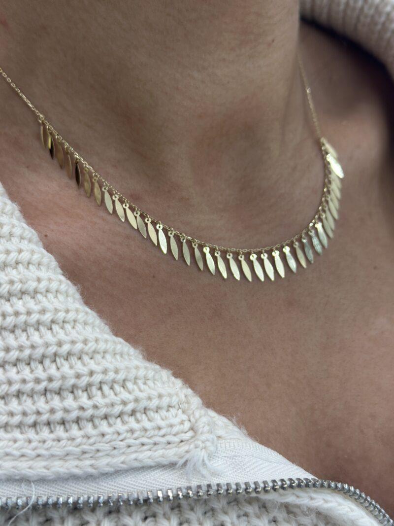 ''Federplättchen''-Halskette - 585er Gold - Juwelier Di-EL