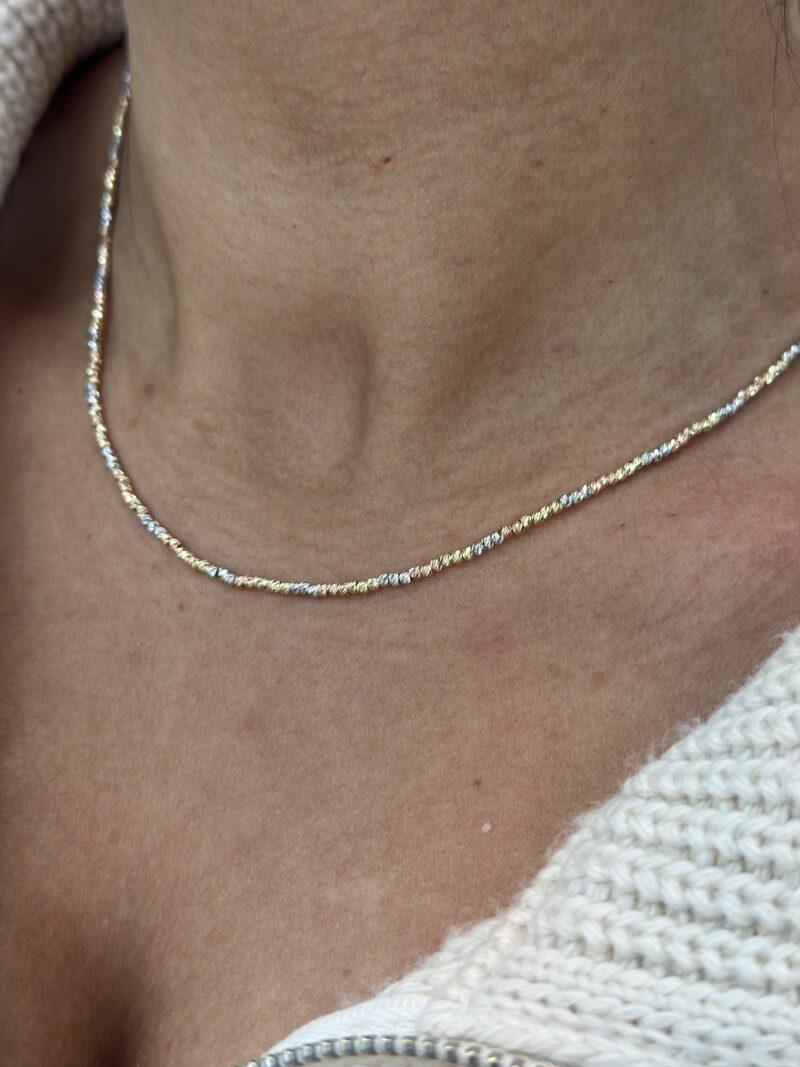 ''Dorika Tricolor''-Halskette - 585er Gold - Juwelier Di-EL – Bild 2