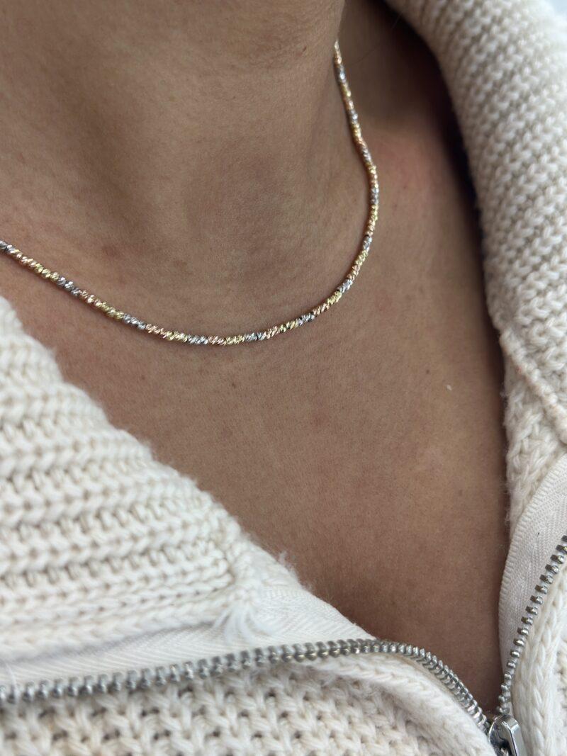 ''Dorika Tricolor''-Halskette - 585er Gold - Juwelier Di-EL – Bild 4