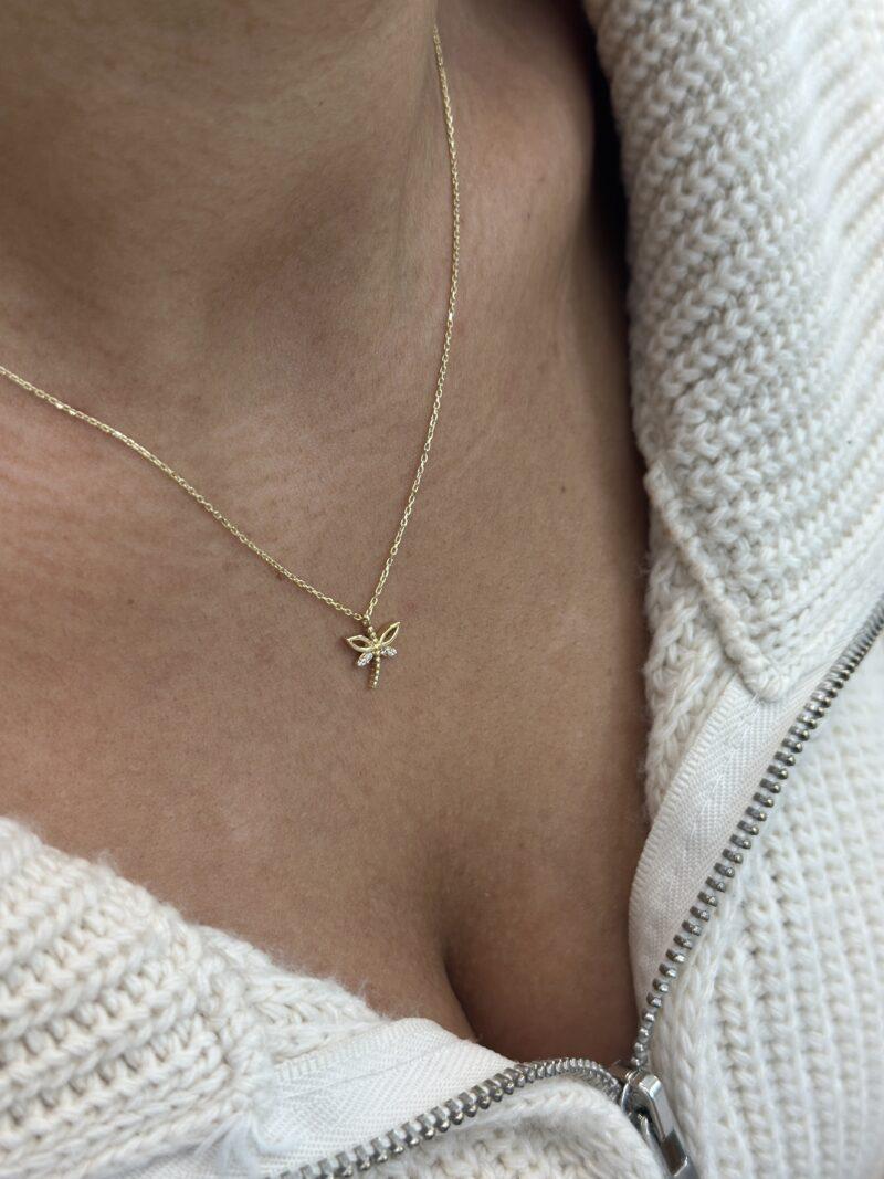 Libelle Filirgran-Kette mit Anhänger 585er Gold - Juwelier Di-EL – Bild 4