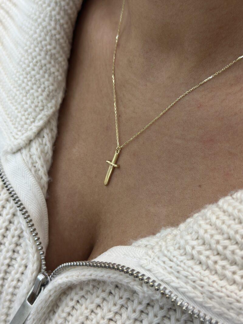 Schwert König-Kette mit Anhänger 585er Gold - Juwelier Di-EL – Bild 2