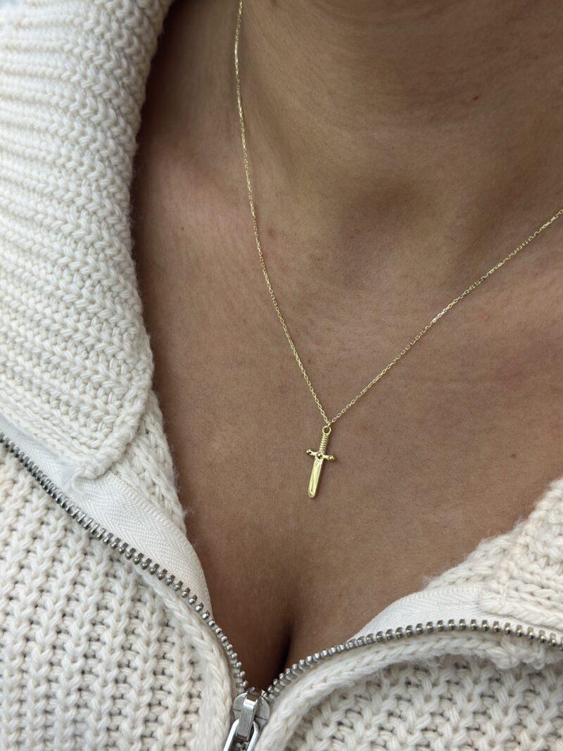 Schwert König-Kette mit Anhänger 585er Gold - Juwelier Di-EL – Bild 3