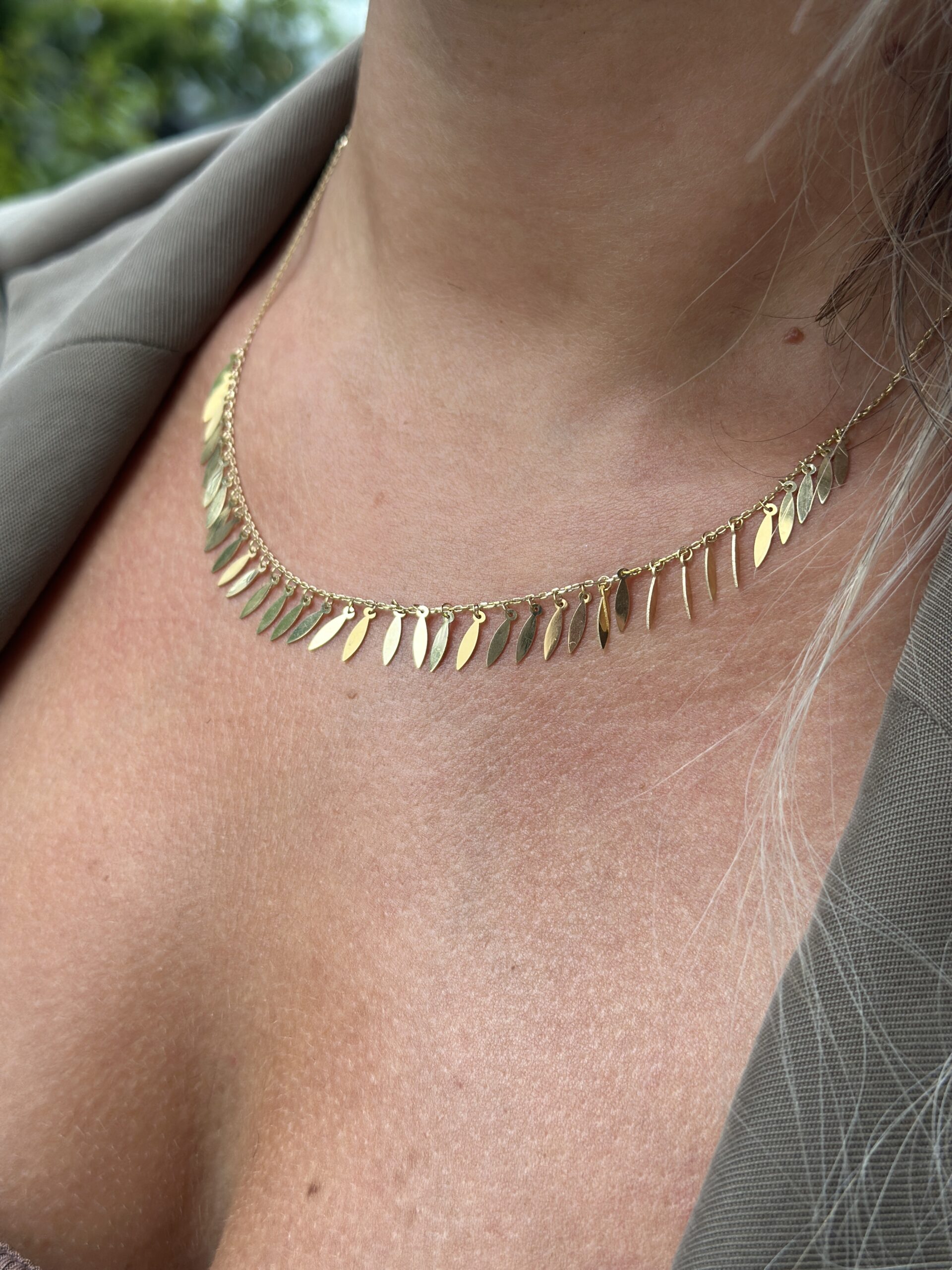 ''Federplättchen''-Halskette - 585er Gold - Juwelier Di-EL