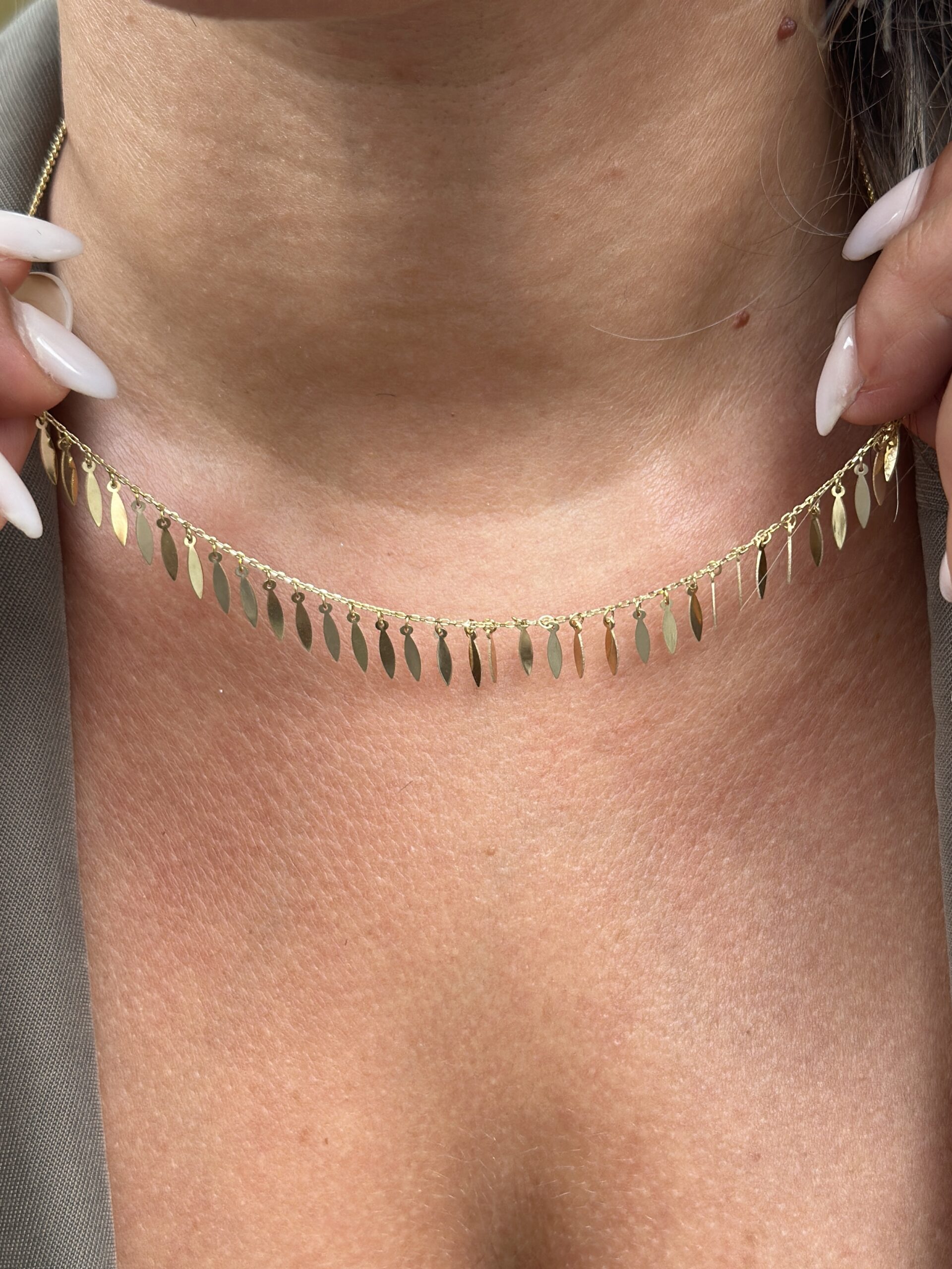 ''Federplättchen''-Halskette - 585er Gold - Juwelier Di-EL – Bild 2