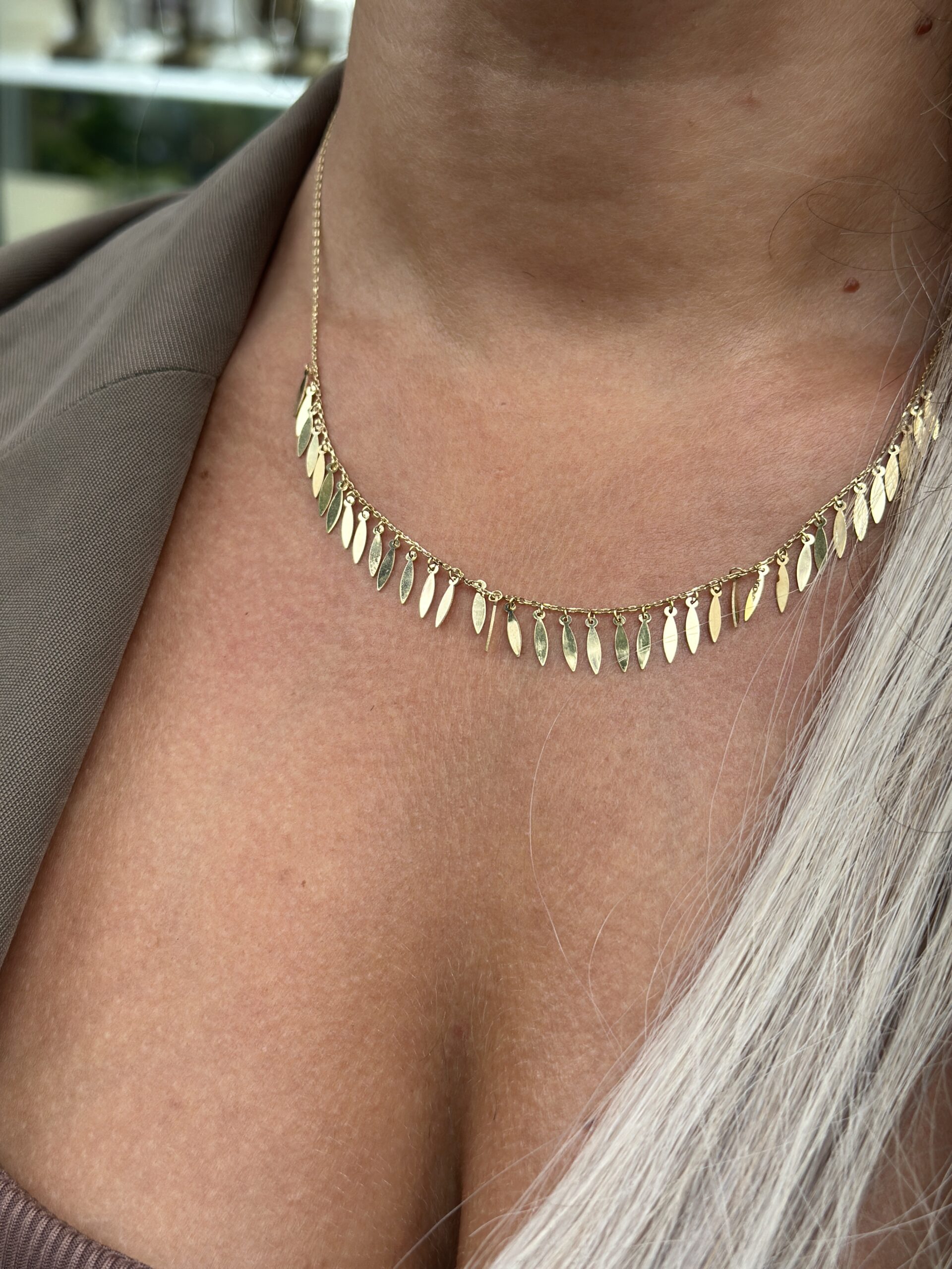 ''Federplättchen''-Halskette - 585er Gold - Juwelier Di-EL – Bild 3