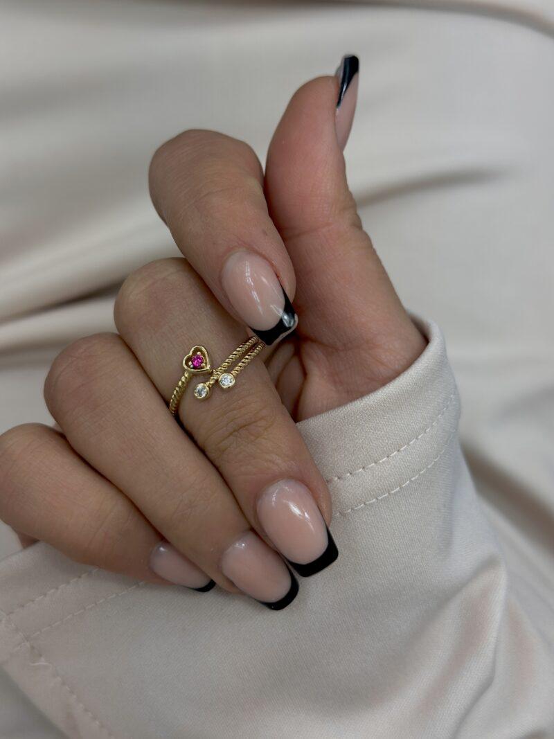 Verstellbarer Herz-Ring - 585er Gold - Juwelier Di-EL