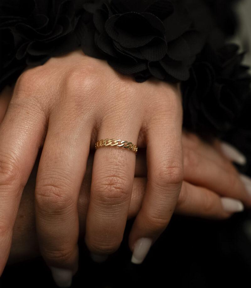 ''Platten kette''-Ring - 585er Gold - Juwelier Di-EL