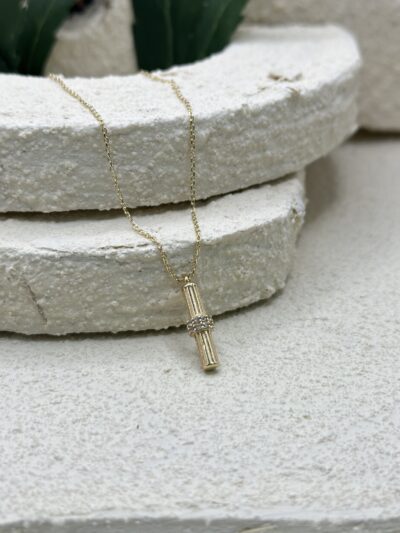 Stab Small Elegant -Kette mit Anhänger 585er Gold - Juwelier Di-EL