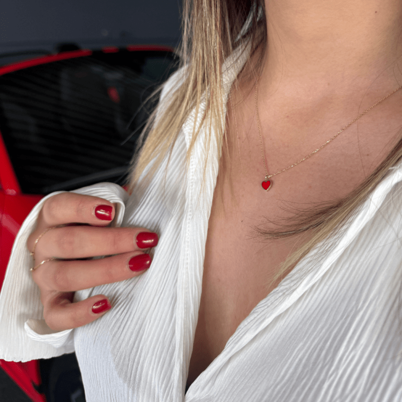 Rotes Herz -Kette mit Anhänger 585er Gold - Juwelier Di-EL – Bild 5