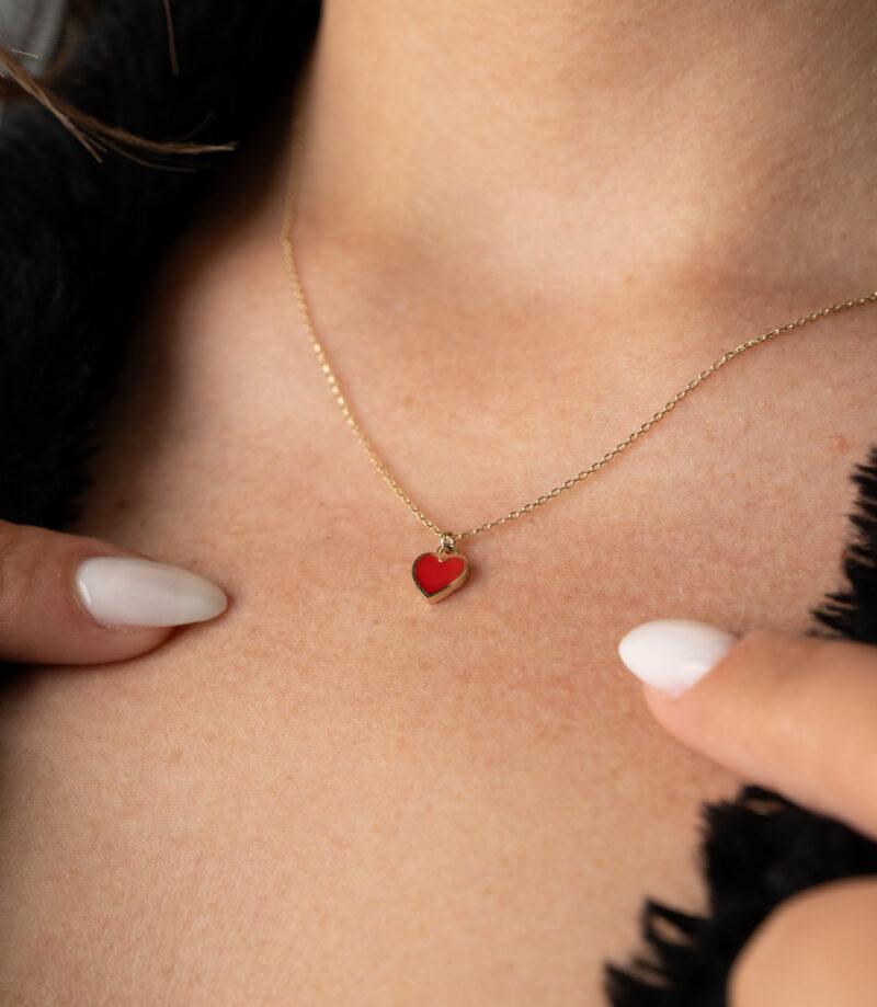Rotes Herz -Kette mit Anhänger 585er Gold - Juwelier Di-EL – Bild 6