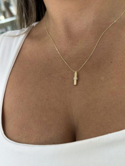 Stab Small Elegant -Kette mit Anhänger 585er Gold - Juwelier Di-EL