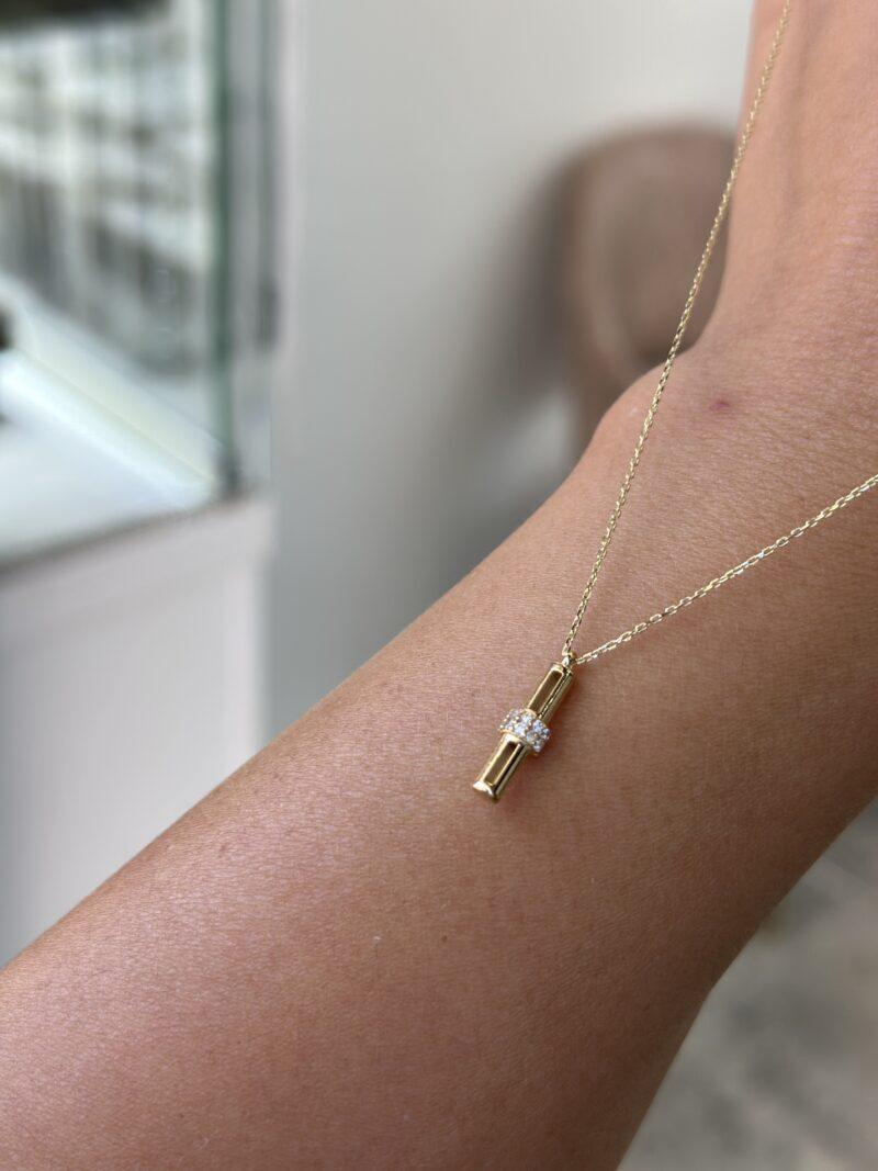 Stab Small Elegant -Kette mit Anhänger 585er Gold - Juwelier Di-EL – Bild 4