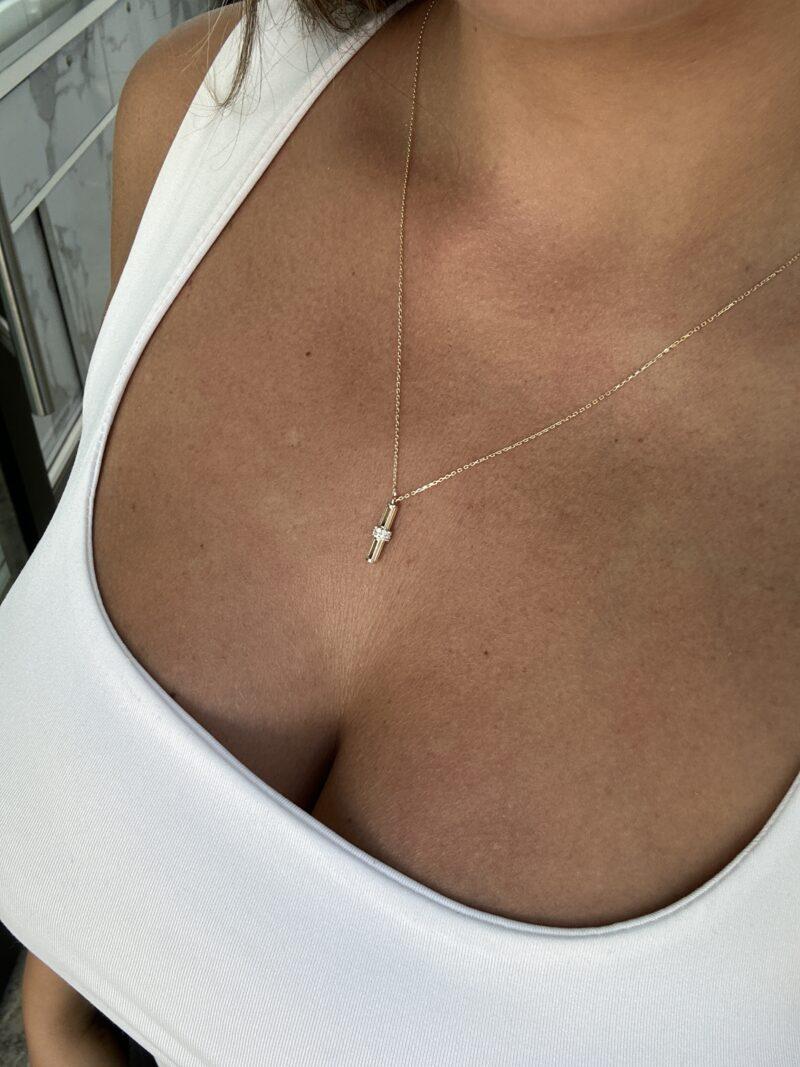 Stab Small Elegant -Kette mit Anhänger 585er Gold - Juwelier Di-EL – Bild 2